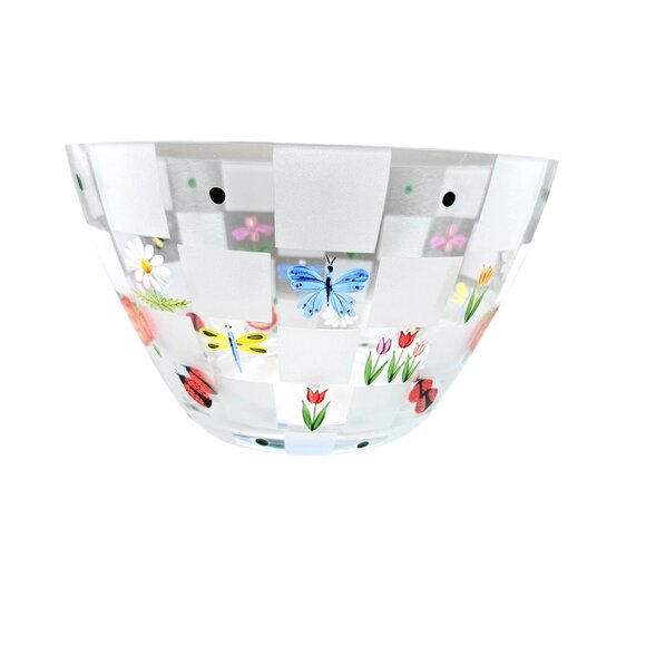 Lenox Natures Splendor Hand-Painted Salad Bowl With Floral & Butterfly Design - Picture 3 of 15